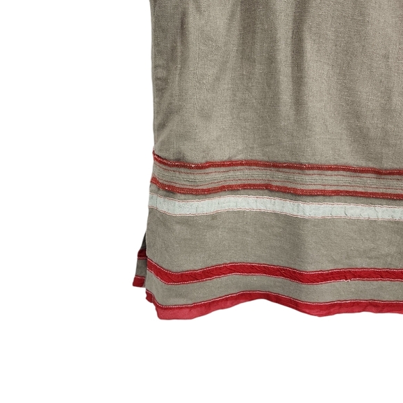 Neesh by DAR Women's Linen Blend Stripes A-line Midi Skirt - L - Picture 4 of 5